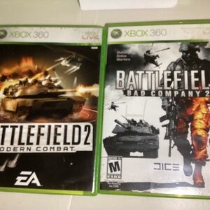 Battlefield 2 modern combat and Battlefield Bad Company 2 for microsoft Xbox 360